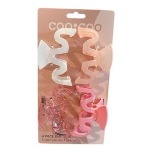 Hair Clip Set - Pink, White and Peach
